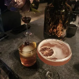 The 1920 with bourbon instead of rum and... I forgot what the drink on the left was called