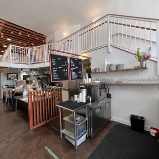 the interior of a cafe