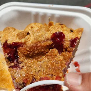 Strawberry cobbler - delish! Well balanced flavor, not too sweet.