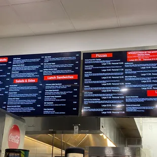 menus on the wall