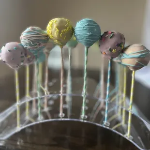Cakepops with made from scratch confetti cake!