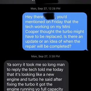 Text with repair tech