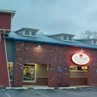 a red brick building with a clock tower