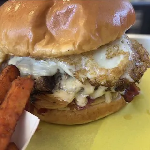 Jaden's burger with their regular bun instead of the Texas toast that normally comes on it.