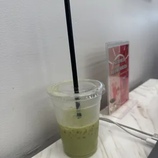 Matcha with 2 pumps of Vanilla