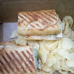 Edmond's Chipotle Pepper Jack Turkey Sandwich which comes with chips