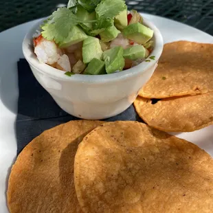 Just the right amount of ceviche! Light, refreshing and full of shrimp!