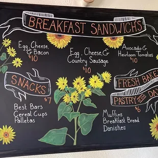 Breakfast sandwiches not on menu.