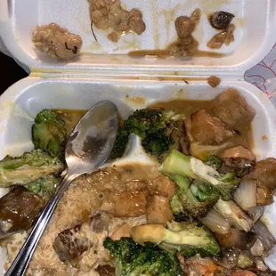 Three pieces of a roach at the top left.