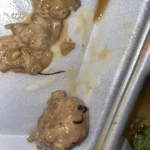 The 3 pieces of roach.