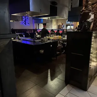 a view of the kitchen from the dining room