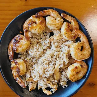 chicken fried rice with an order of teppan shrimp