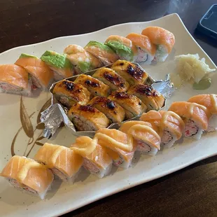 sashimi, sushi, sushi and sashimi, food