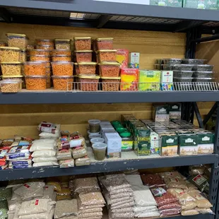 shelves of food and condiments