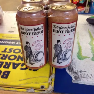 two cans of root beer