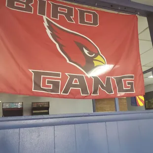 a bird gang banner