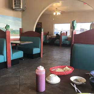 a view of the dining area