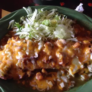 Green flour enchilada, Tasty..