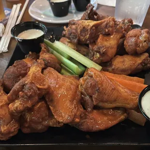A pile of hot buffalo 20 Wings