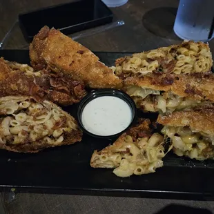 Bacon mac and cheese eggrolls