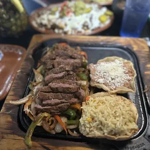 Steak fajitas were very tasty!