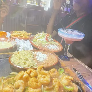 Shrimp Fajita Mini Tacos hibiscus House Margarita