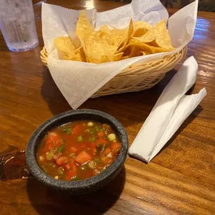 a bowl of tortilla and chips