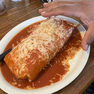 My hubby has huge hands and this burrito did not disappoint.