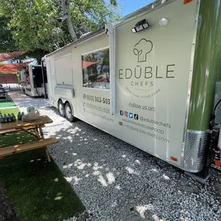 a food truck parked in a parking lot