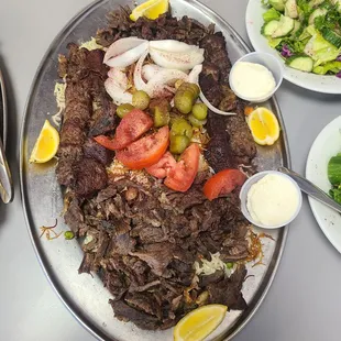 Beef and lamb combo platter