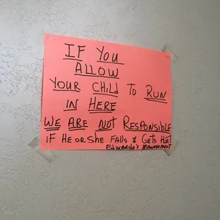 Sign by restroom