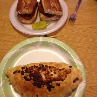 Meatball Sandwich and Calzone!!!  Under 10 bucks!!!
