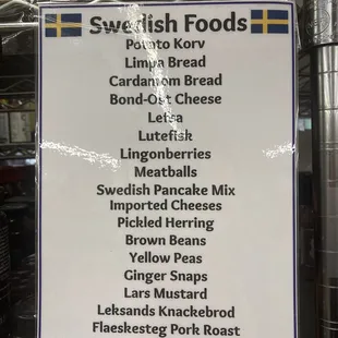 Swedish food list!!