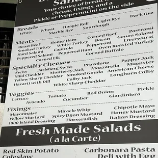 Great deli sandwiches