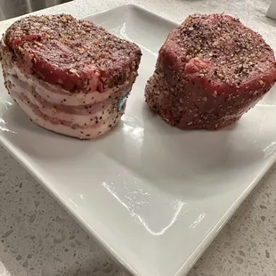 Filets wrapped in bacon