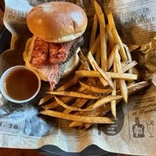  burger and french fries
