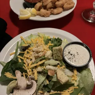 house side salad &amp; calamari