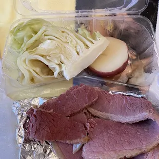 Corned beef and cabbage dinner