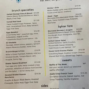 Front of the menu.  So many great choices.