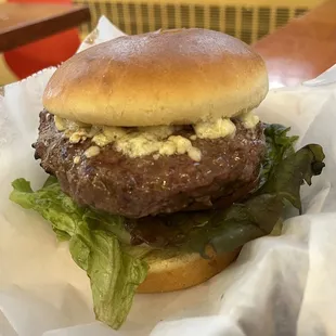 Blue cheese burger