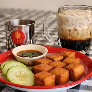 tofu, cucumber and coffee