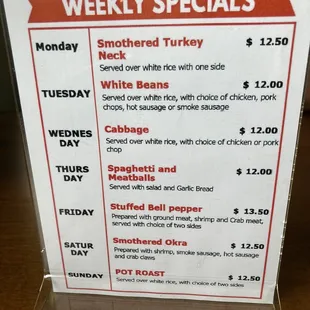 Weekly Specials