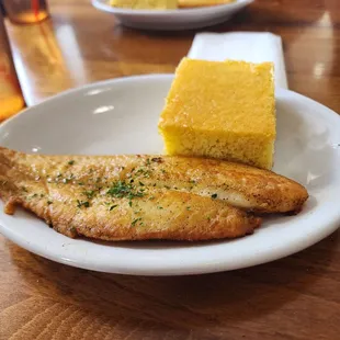 Grilled catfish and cornbread