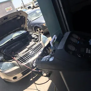 We Recharge A/C systems along with A/C Compressors and Lines.