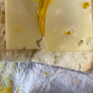 Cheese, bread and mustard