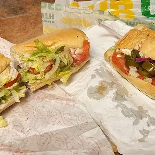 two subs on a wrapper