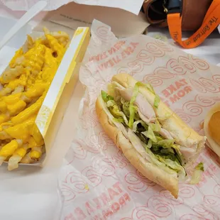 Large Fries Turkey &amp; Provolone Sub