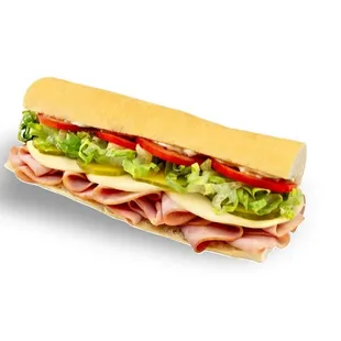 a sub sandwich on a white background