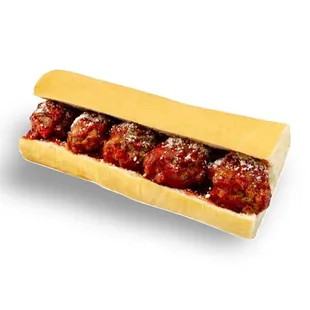 a hot dog with meatballs