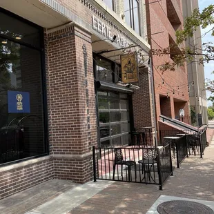 the entrance to the building